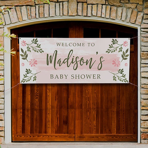 Floral Frame Personalized Baby Shower Banner - 27020