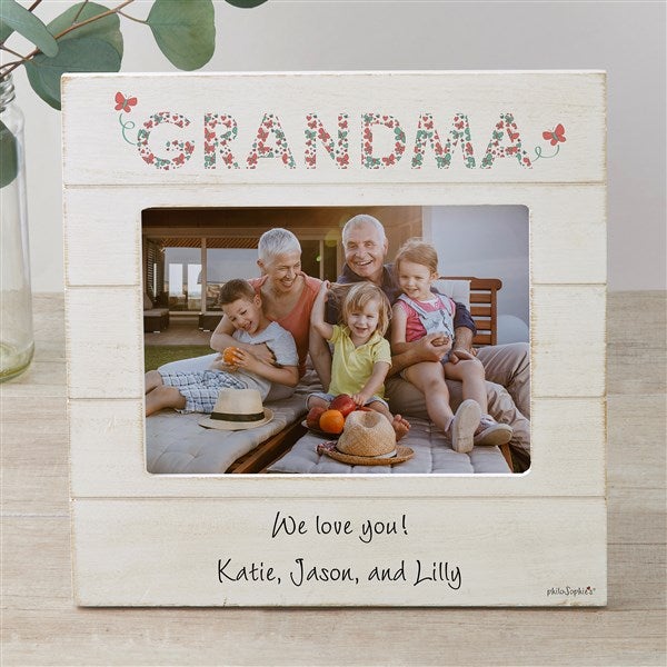 Floral Mom Personalized Shiplap Picture Frame by philoSophie's - 27045