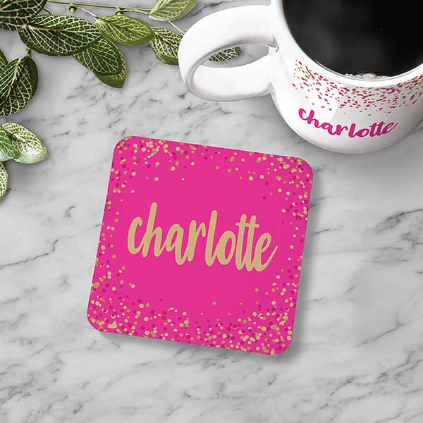 Sparkling Name Personalized Coasters - 27145
