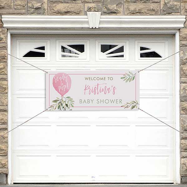 Ready To Pop Personalized Girl Baby Shower Banner - 27151