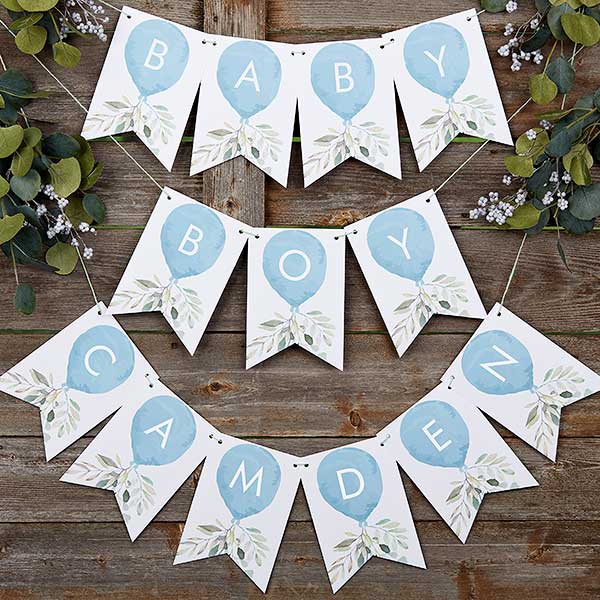 Ready To Pop Baby Boy Personalized Bunting Banner - 27152