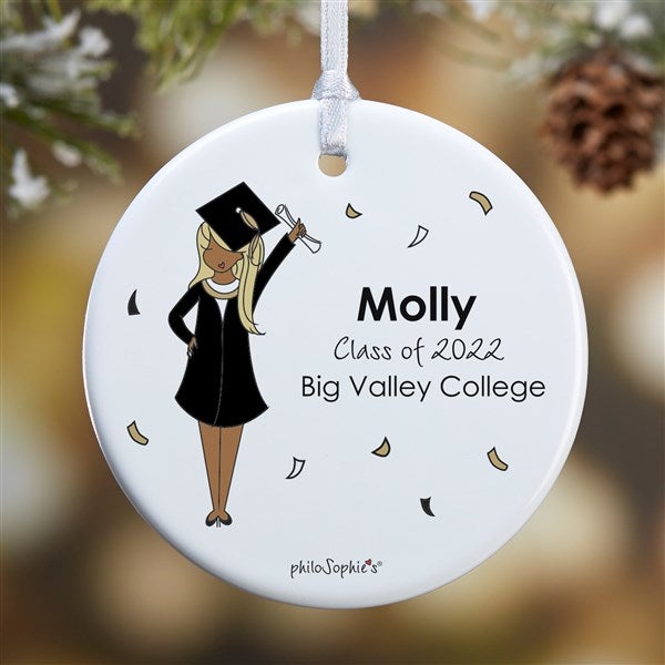 Graduation Girl philoSophie's Personalized Ornament - 1 Sided Glossy