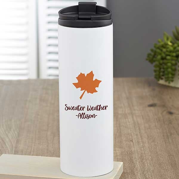 Fall Icon Personalized 16 oz Travel Tumbler - 27345