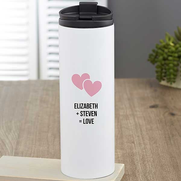 Valentine's Day Icon Personalized 16 oz Travel Tumbler - 27346