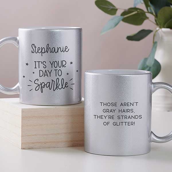It's Your Day To Sparkle Personalized Glitter Birthday Mug - 27369