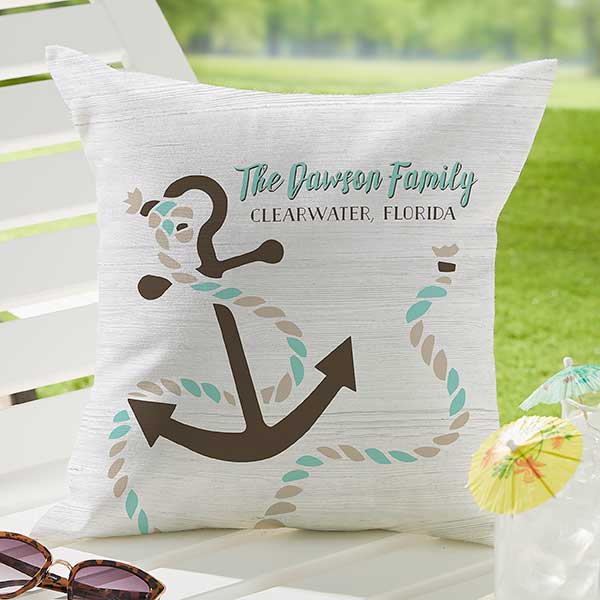 Beach Life Personalized Outdoor Throw Pillows - 27496