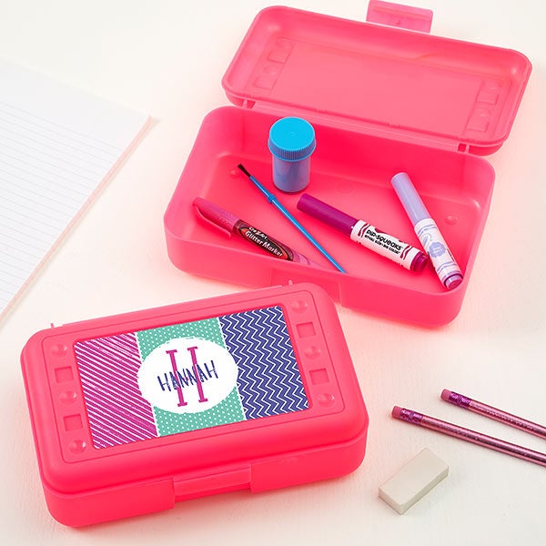 Yours Truly Personalized Pink Pencil Box