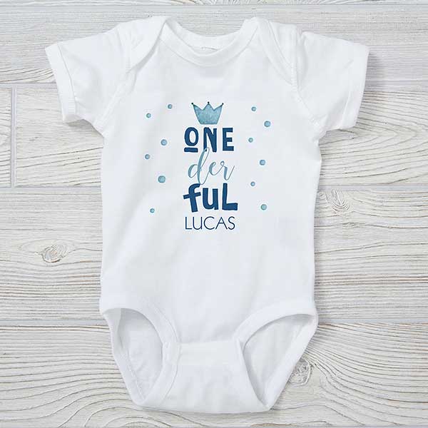 Onederful Boy First Birthday Personalized Baby Clothes - 27624