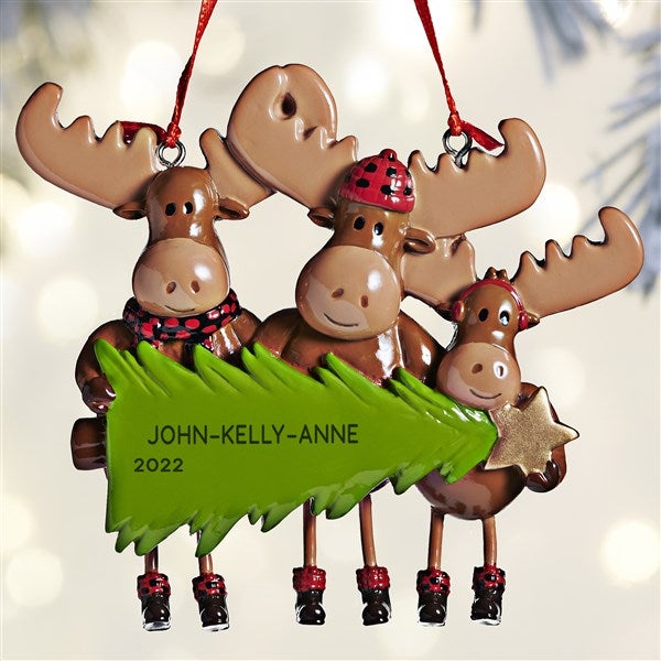 Moose Family Personalized Ornament - 5 Names