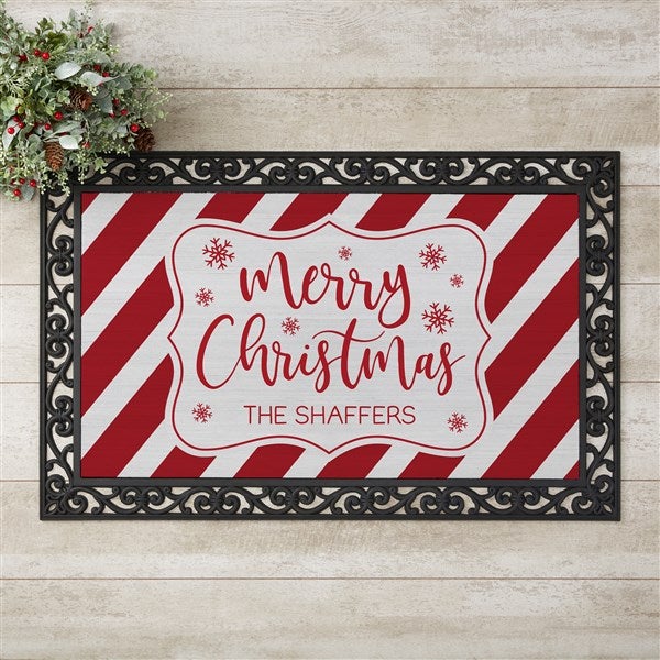 Red & White Christmas Personalized Doormats - 27734