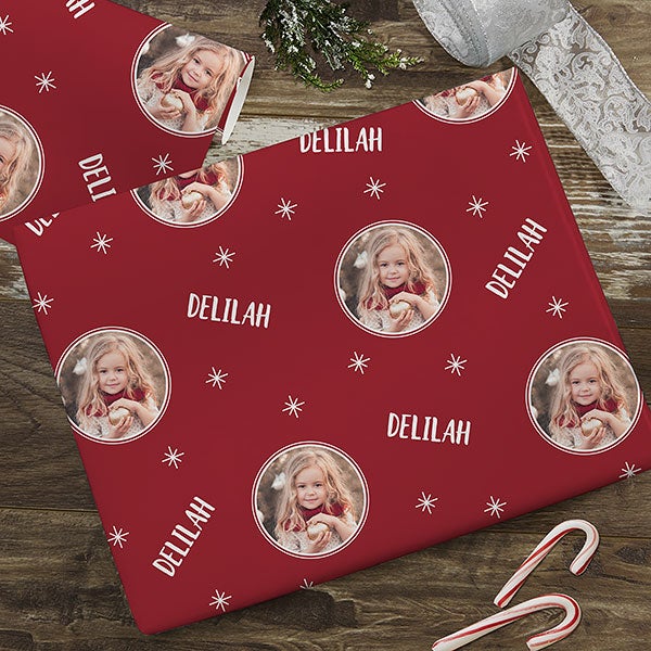 Holiday Photo Personalized Wrapping Paper Roll