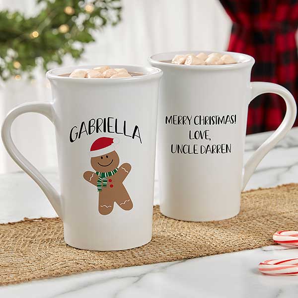 Baking Spirits Bright Personalized Christmas Latte Mug 16 oz White