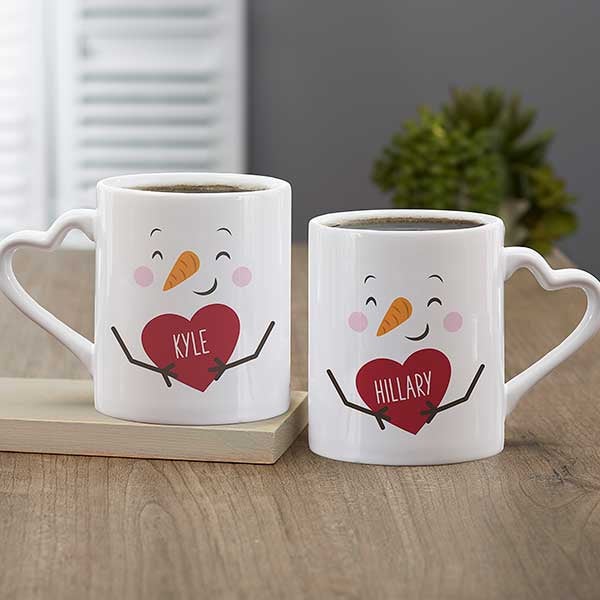 Snow Couple Personalized Christmas Coffee Mug Set