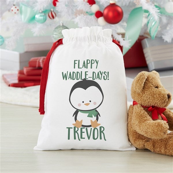 Holly Jolly Characters Personalized Canvas Santa Sacks - 27833