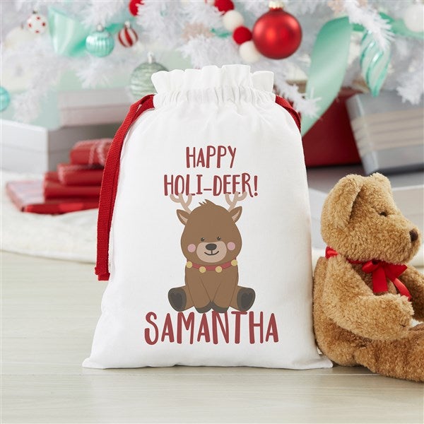 Holly Jolly Characters Personalized Canvas Santa Sacks - 27833