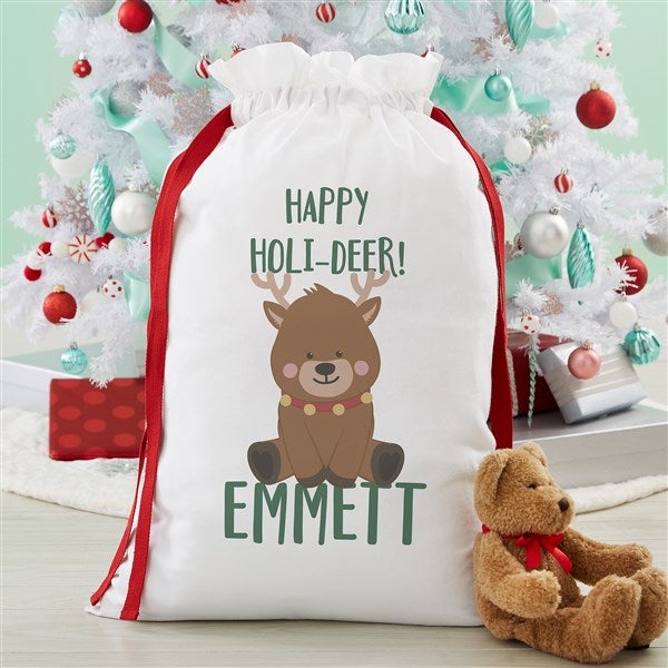 Holly Jolly Characters Personalized Canvas Santa Sacks - 27833