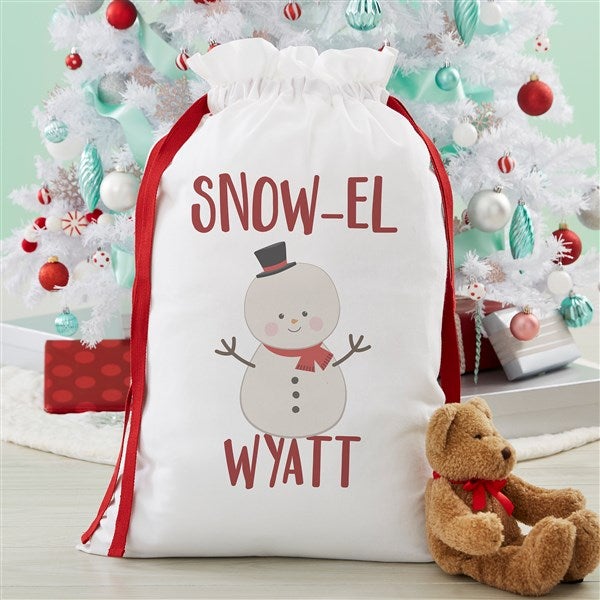 Holly Jolly Characters Personalized Canvas Santa Sacks - 27833