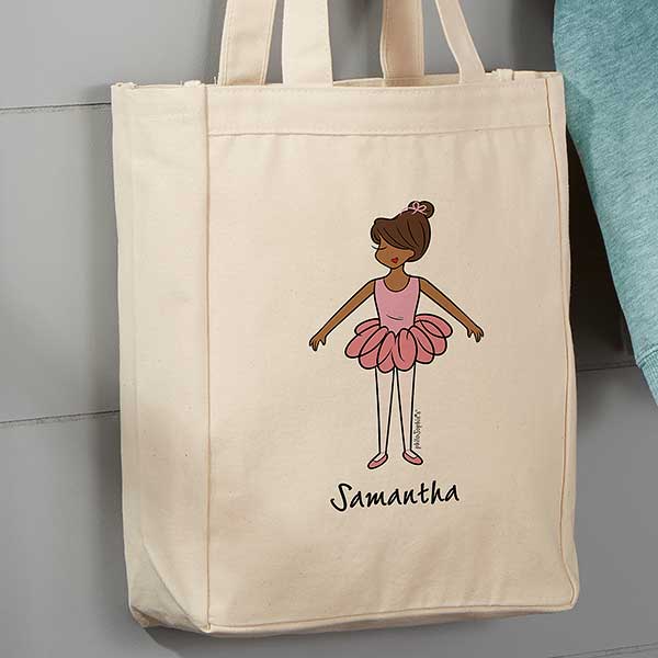 Ballerina Personalized Canvas Tote Bag 14x10