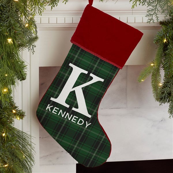 Christmas Plaid Personalized Christmas Stockings - 27862