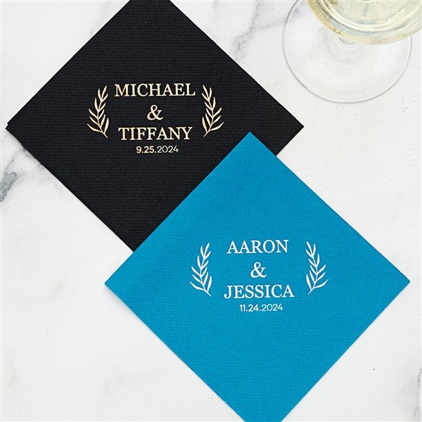 Wedding Laurel Personalized Wedding Elegance Napkins - 27983D