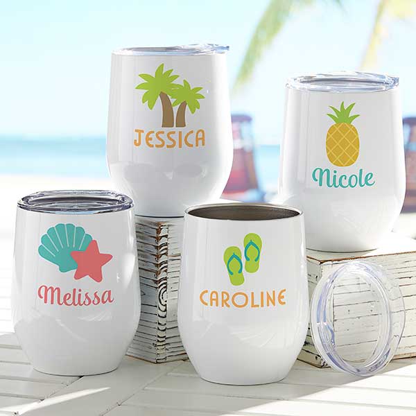 Scripty Style Personalized Stainless Insulated Wine Cup