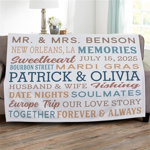 Relationship Memories Personalized Couples Blankets - 28024