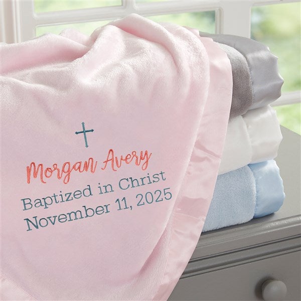 Christening Custom Embroidered Baby Blankets - 28181