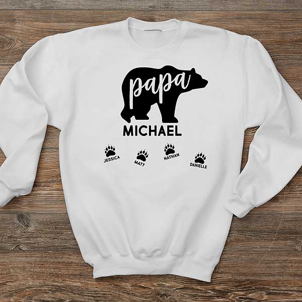 Papa Bear Personalized Hanes Adult Crewneck Sweatshirt