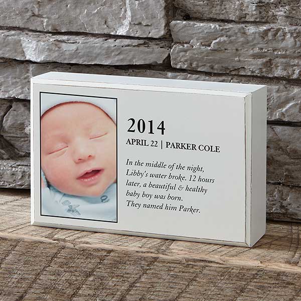 Baby Story Personalized Photo Shelf Blocks - 28303