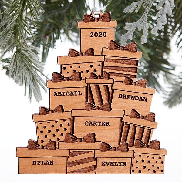 Christmas Presents Personalized Natural Wood Ornament Christmas Clearance