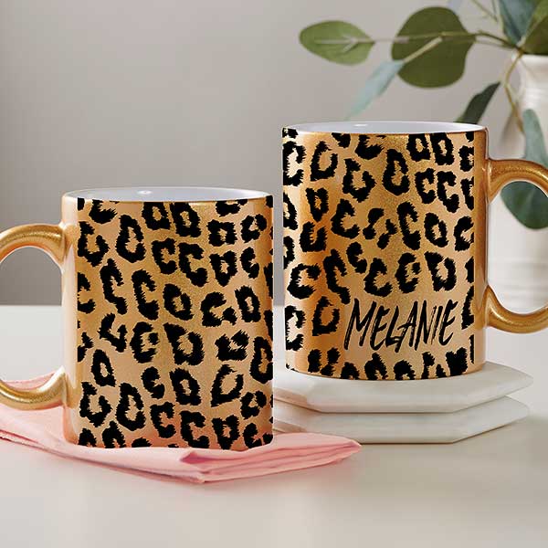 Custom mugs and Personalized mugs Gold Foil Handle Custom Logo