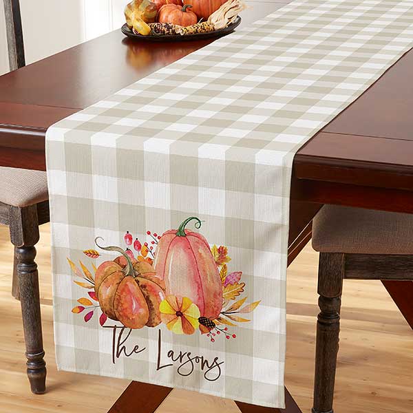 Autumn Watercolor Personalized Fall Table Runners - 28383