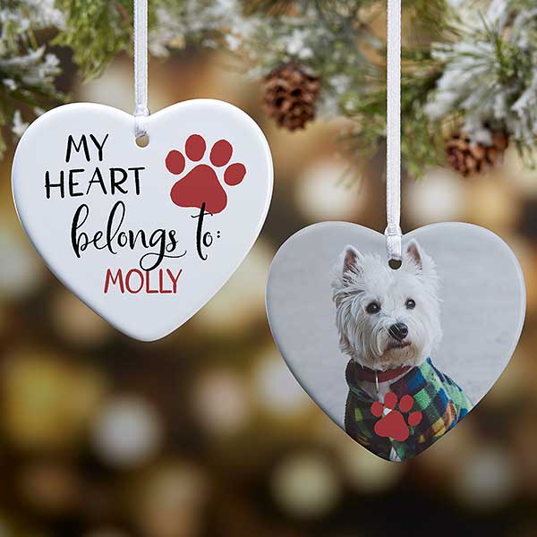 Personalized dog ornaments clearance photo