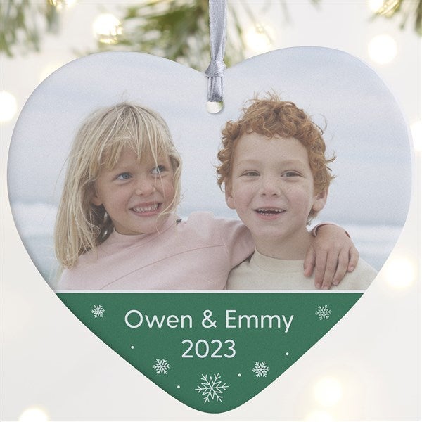 Photo Message Personalized Heart Ornament - 1 Sided Matte