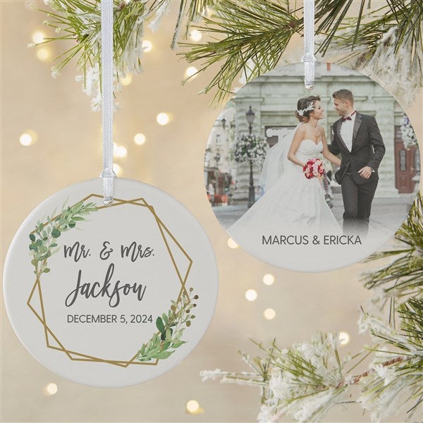 Geo Prism Wedding Personalized Ornaments - 28465