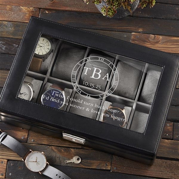 Personalized leather watch box hotsell