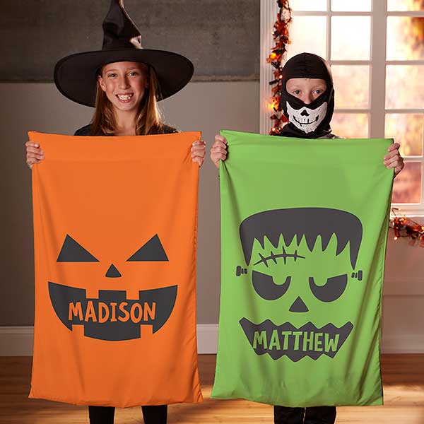 Halloween Faces Personalized Pillowcase Treat Bags - 28687