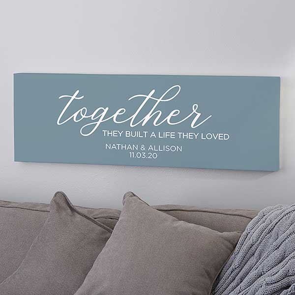 Together They Built Personalized Wedding Canvas Print 12x36 Wedding Gifts