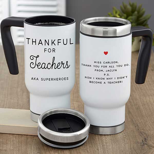 New Teacher Gift Stainless Steel Travel Mug With Lid 14 oz It Takes a Big  Heart