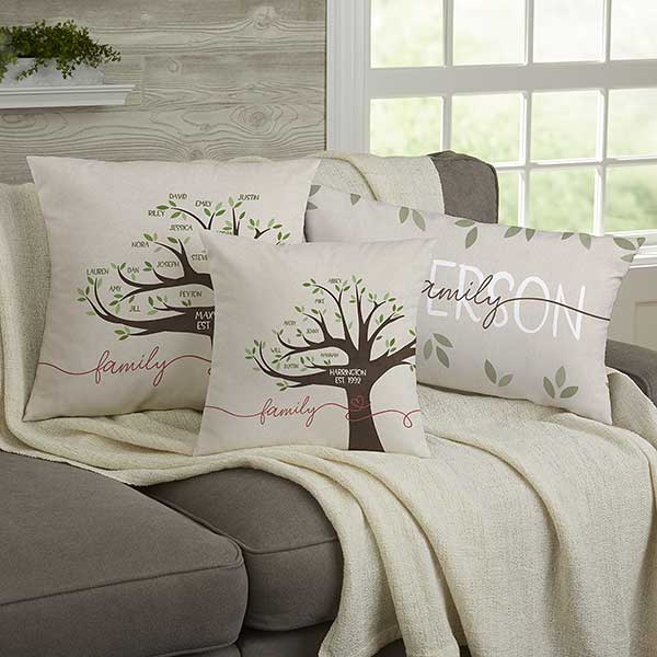 Our Family Tree Personalized 14-inch Throw Pillow