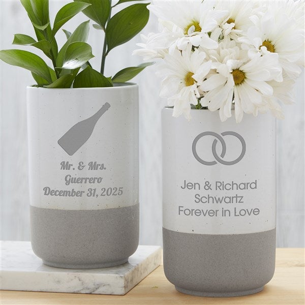 Choose Your Icon Personalized Wedding Cement Vase - 29073