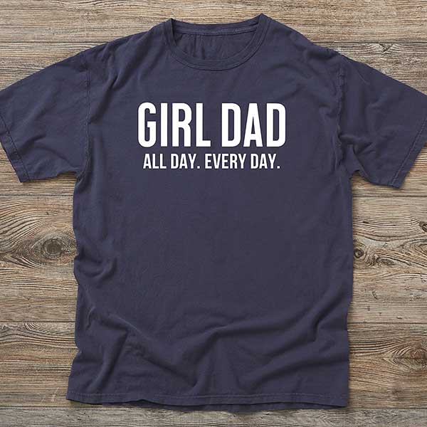 PersonalizationMall Girl Dad Personalized Hanes Adult ComfortWash T-Shirt - Adult X-Large - Black