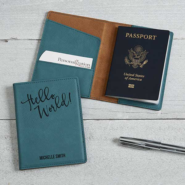 Adventure Awaits Personalized Leatherette Passport Holders - 29336