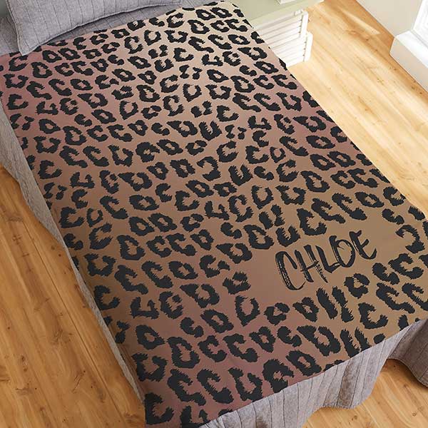 Animal print fleece online throws