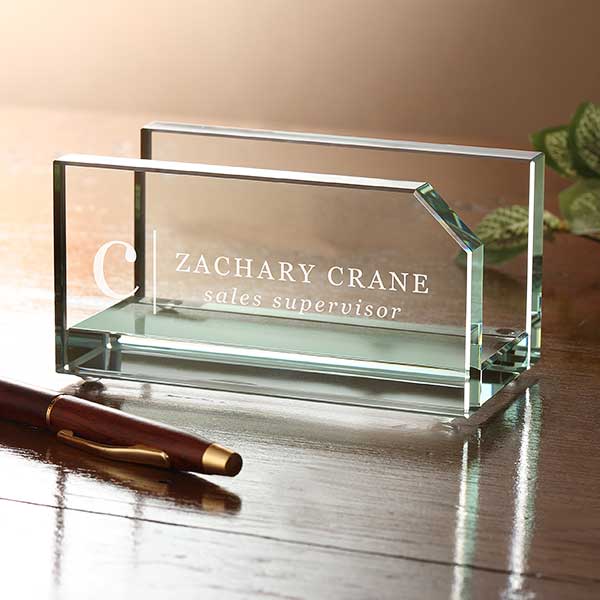 Professional Monogram Personalized Business Card Holder