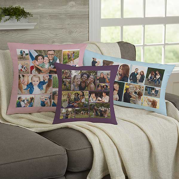 Photo Collage For Her Personalized 18-inch Velvet Throw Pillow