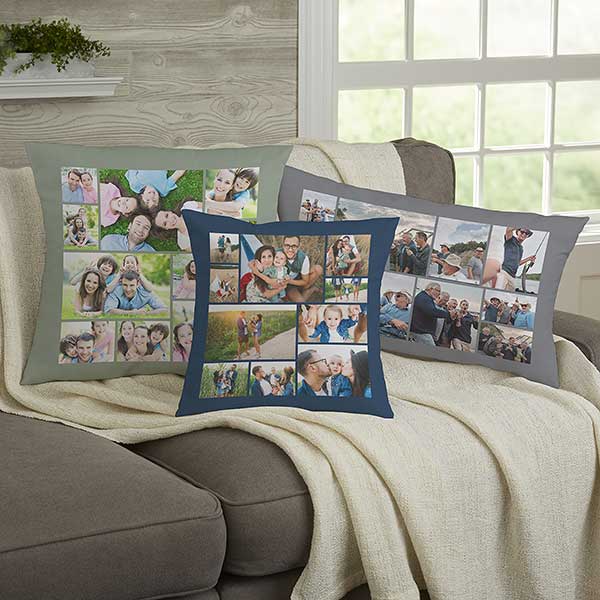 Photo Collage For Him Personalized 18-inch Throw Pillow