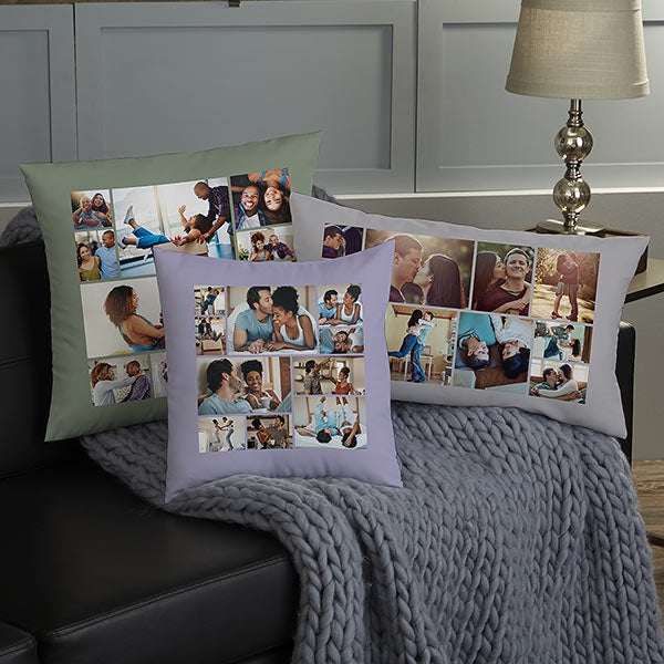 Photo Collage For Couples Personalized 14-inch Velvet Throw Pillow