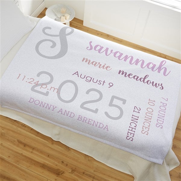 Modern All About Baby Girl Personalized Baby Blankets - 29780