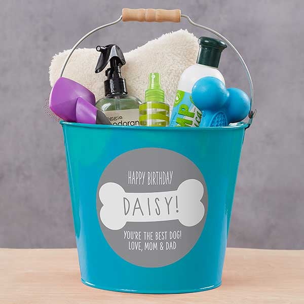 Dog's Birthday Personalized Dog Treat Buckets - 29806